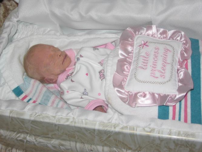 Jennifer in her casket